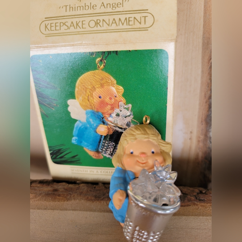 Vintage Hallmark Keepsake Thimble Angel Ornament